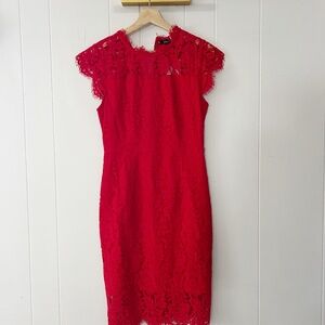 Red Lace Sheath dress